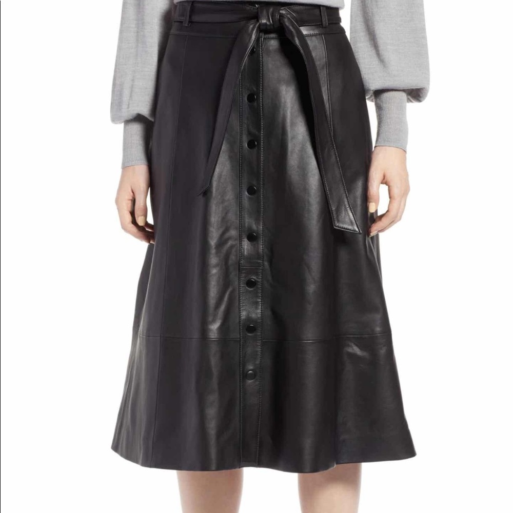 Halogen 100% leather medium skirt 4